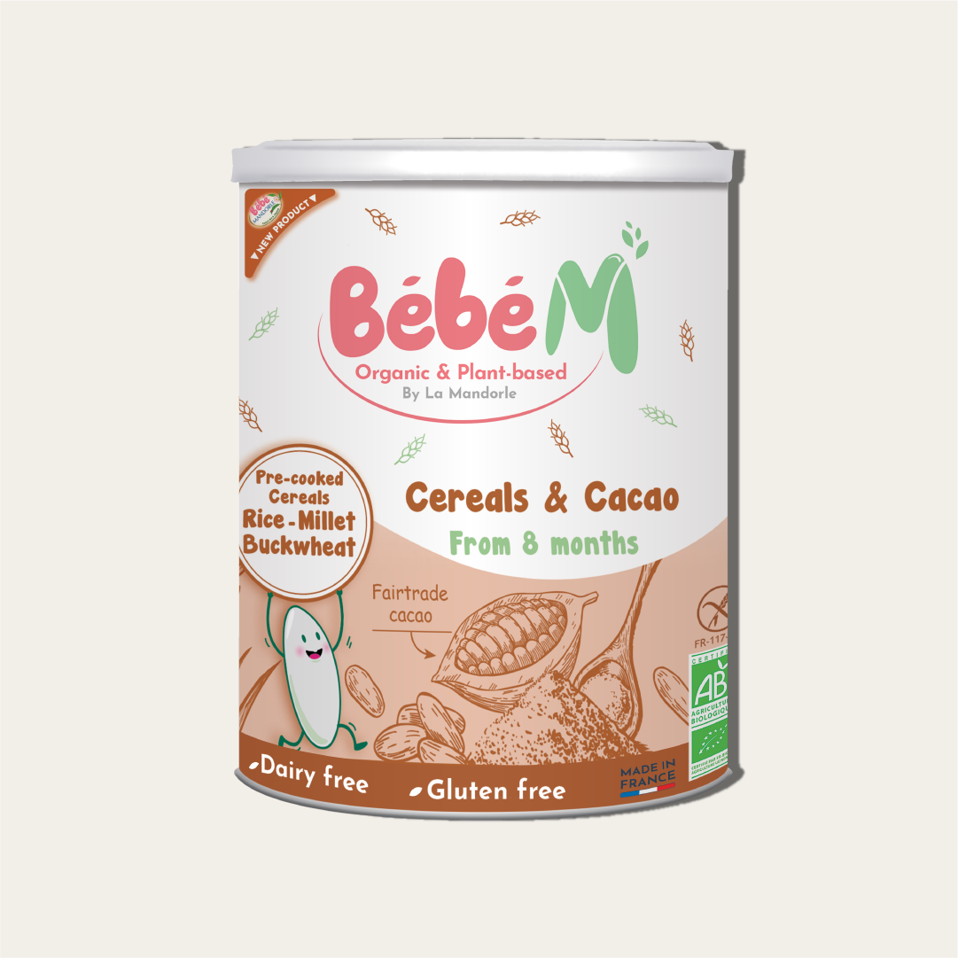 bebe m cereal and cacoa gluten free cereal for baby from 8 months 